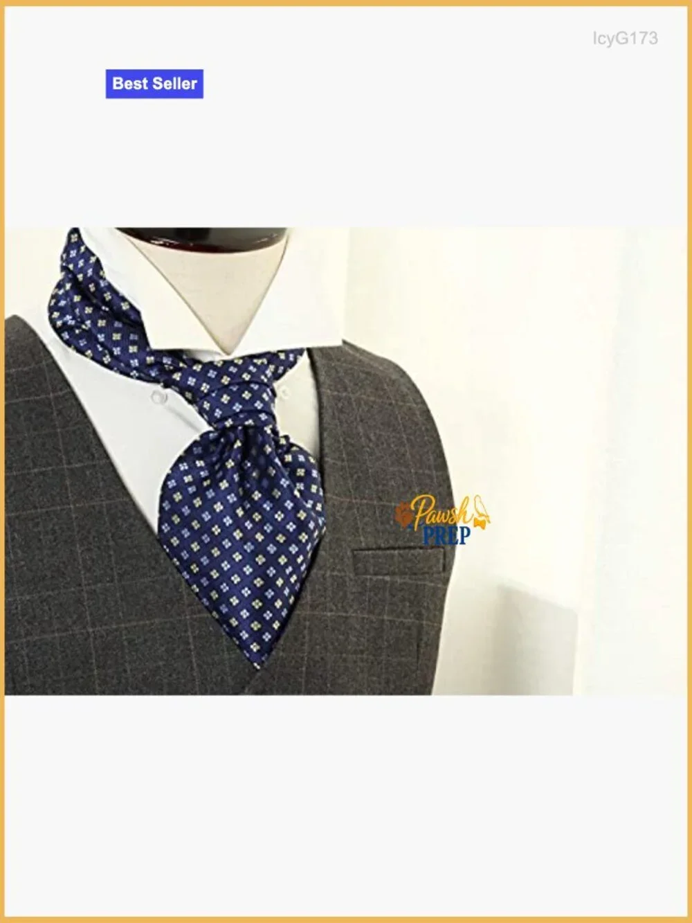Silk Blend Ascot Tie for Wedding Formal Business Events